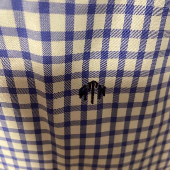 Brooks Brother's Blue Check Men's Dress Shirt with French Cuffs EUC - Picture 3 of 15